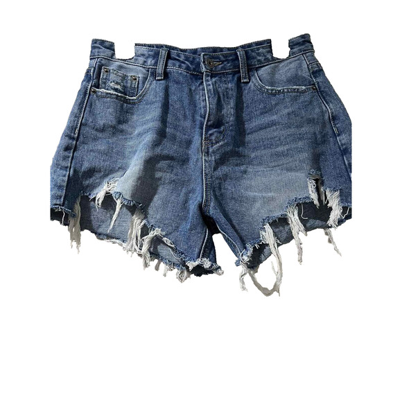Gracia Women Distressed Denim Shorts Blue Size Large A000497 - Picture 3 of 12